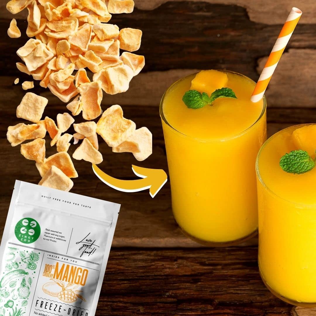 Mango liofilizzato | Senza zuccheri aggiunti Mango liofilizzato | Mango liofilizzato Frutta di mango Mango secco | Mango secco Frutta secca senza additivi | Mango essiccato ZingyZoo (100g) Prodotti disidratati Naty Shop