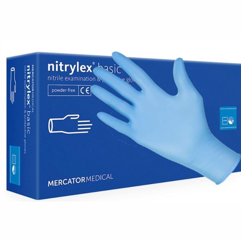 Guanti in nitrile blu senza polvere Nitrilex 100pz, taglia L Nati Shop