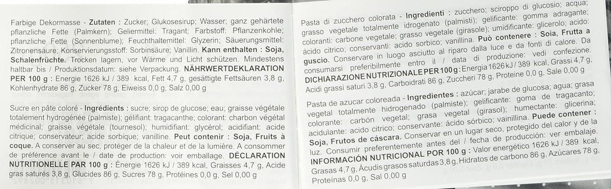 Rotolo Massa Ticino, pasta di zucchero, nero 250 g Pasta di zucchero Naty Shop