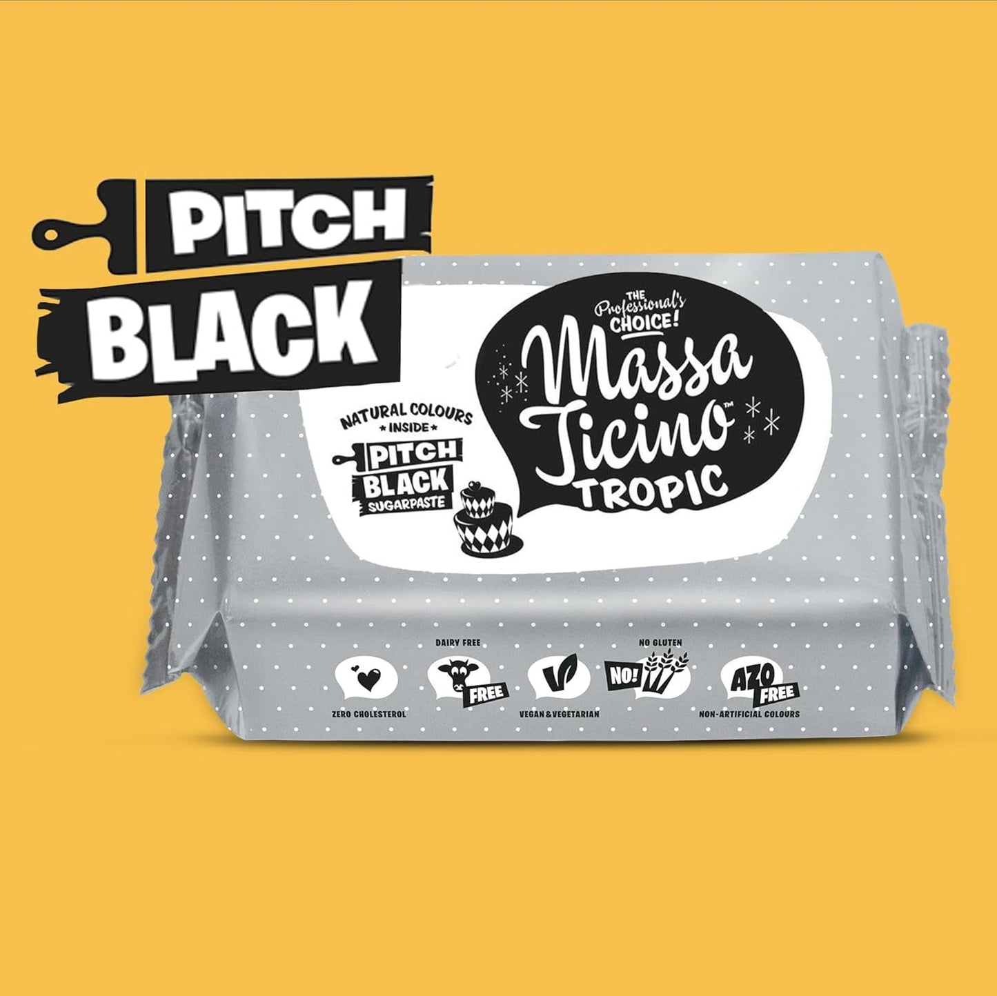 Massa Ticino Set 1x Fondente Bianco 250g e 1x Fondente Nero 250g - Pasta di zucchero premium per torte, fondente in rotolo - Perfetta per torte, modellazione e decorazioni - Fondente per pasticceri professionisti e amatoriali Pasta di zucchero Naty Shop