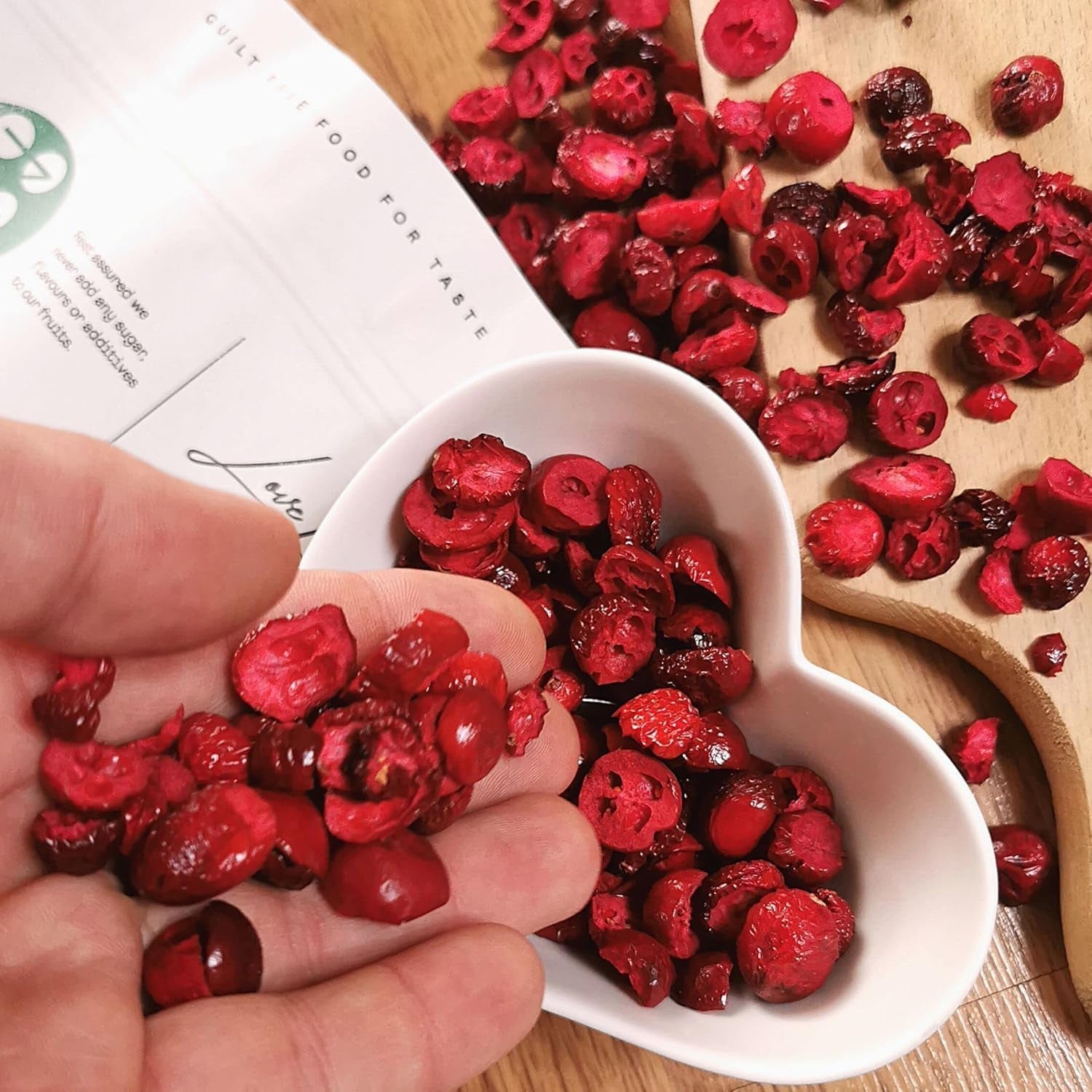 Mirtilli rossi liofilizzati senza zucchero | XL 250g Mirtilli rossi naturali liofilizzati non zuccherati | Frutti di bosco naturali liofilizzati | Mirtilli rossi liofilizzati | ZingyZoo Prodotti disidratati Naty Shop