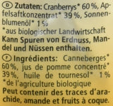 Mirtilli rossi biologici, 100g di prodotti disidratati Naty Shop