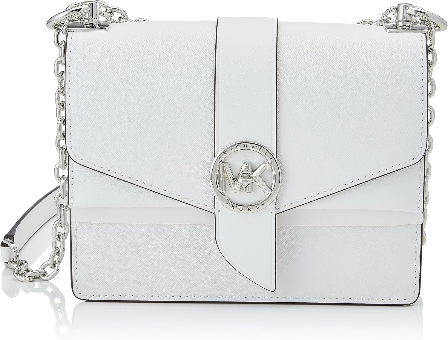 Michael Kors Borsa Greenwich Sm Conv Xbody Donna Borse Naty Shop Bianco ottico