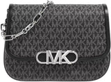 Michael Kors Borsa Parker Md Saddle Msgr da donna Borse da donna Naty Shop Blk/Opticwht