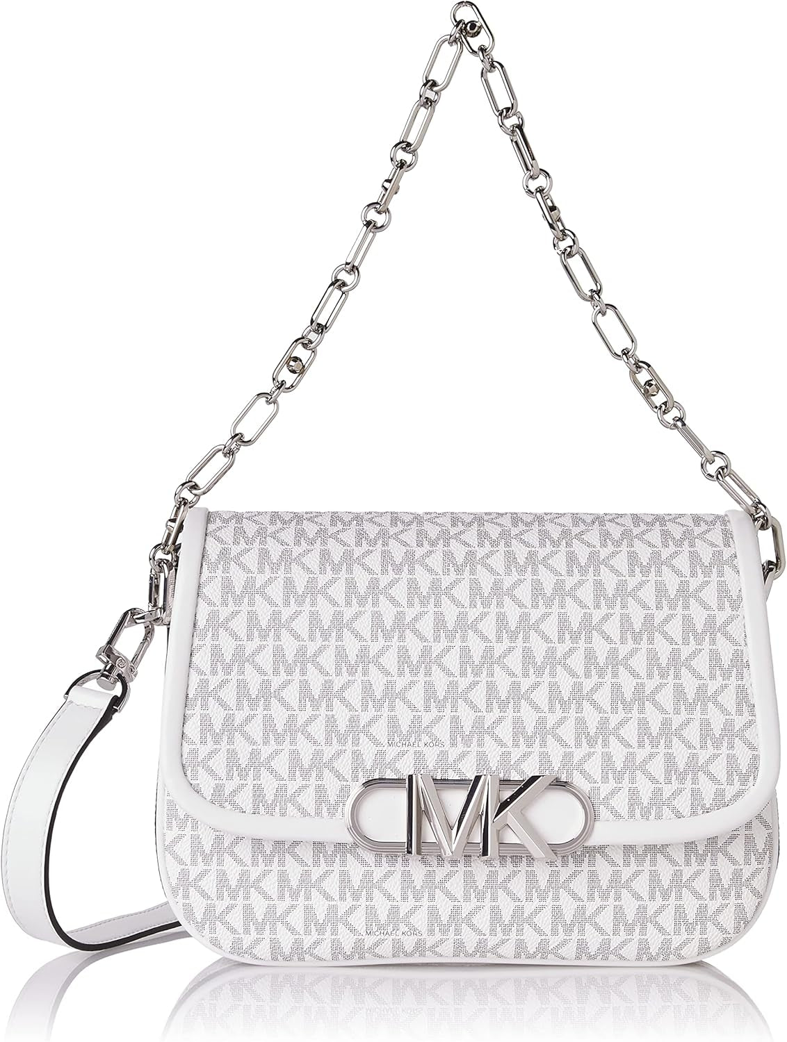 Michael Kors Borsa Parker Md Saddle Msgr da donna Borse Naty Negozio Opticwt/Blk