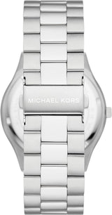 Michael Kors - Collezione Slim Runway Orologio da uomo in acciaio inossidabile color argento MK1060SET Portafoglio da uomo Naty Shop