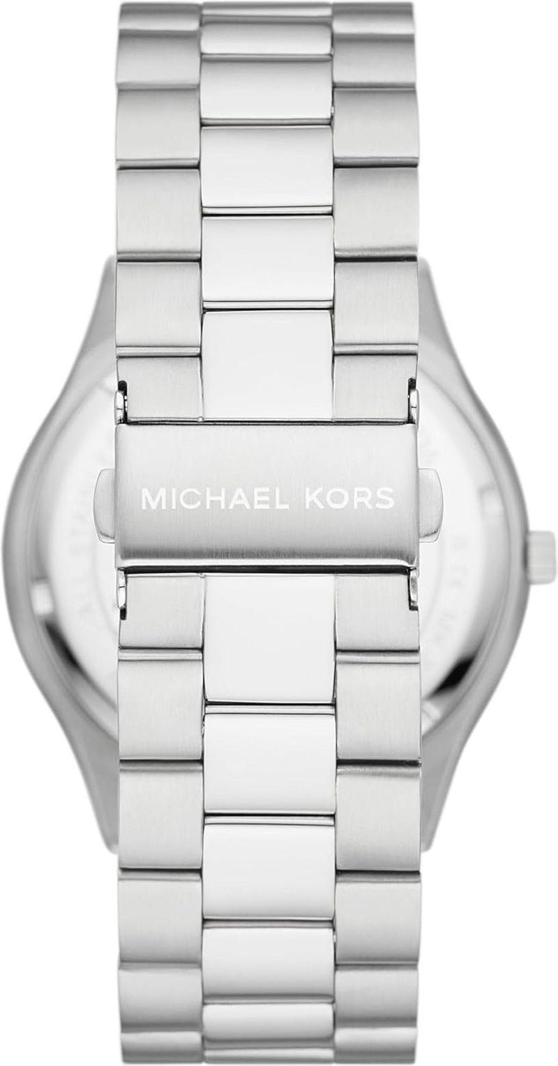 Michael Kors - Collezione Slim Runway Orologio da uomo in acciaio inossidabile color argento MK1060SET Portafoglio da uomo Naty Shop