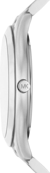 Michael Kors - Collezione Slim Runway Orologio da uomo in acciaio inossidabile color argento MK1060SET Portafoglio da uomo Naty Shop