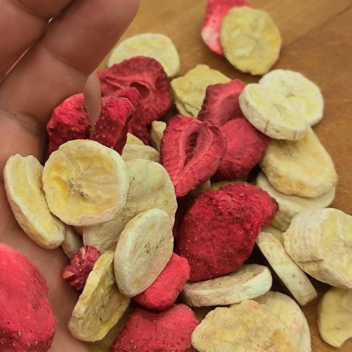 Mix di frutta liofilizzata ErdBana XL 300g | Banane liofilizzate + fragole liofilizzate Set degustazione frutta liofilizzata | Mix di frutta liofilizzata fragole e banane | ZingyZoo Prodotti disidratati Naty Shop