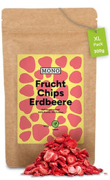 Patatine mono liofilizzate - chips di fragole da 300g di fragole 100% naturali - frutta tropicale essiccata - frutta fragola essiccata - snack per muesli e dessert - chips di fragole Prodotti disidratati Naty Shop Fragole