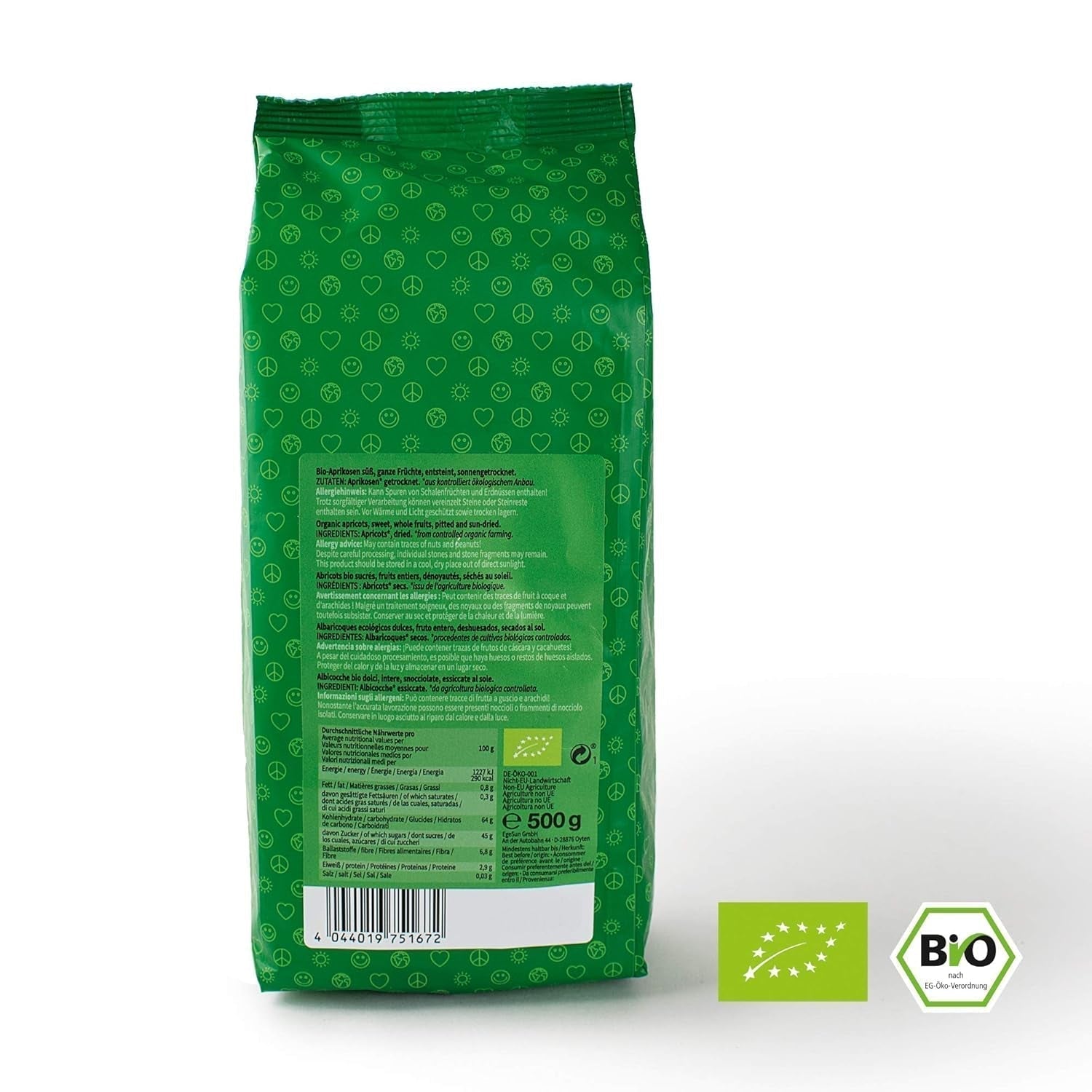 Mundo Feliz Albicocche secche con nocciolo da agricoltura biologica, 2 x 500 g Prodotti disidratati Il mio negozio