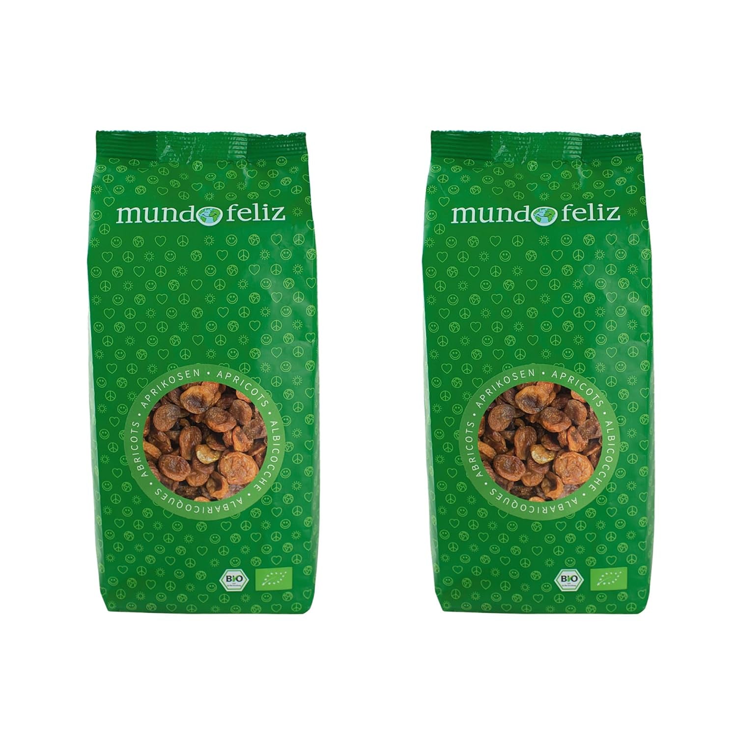 Mundo Feliz Albicocche Secche Biologiche con Noccioli 2 x 500g Prodotti Disidratati Il Mio Negozio 500G (Confezione da 2)