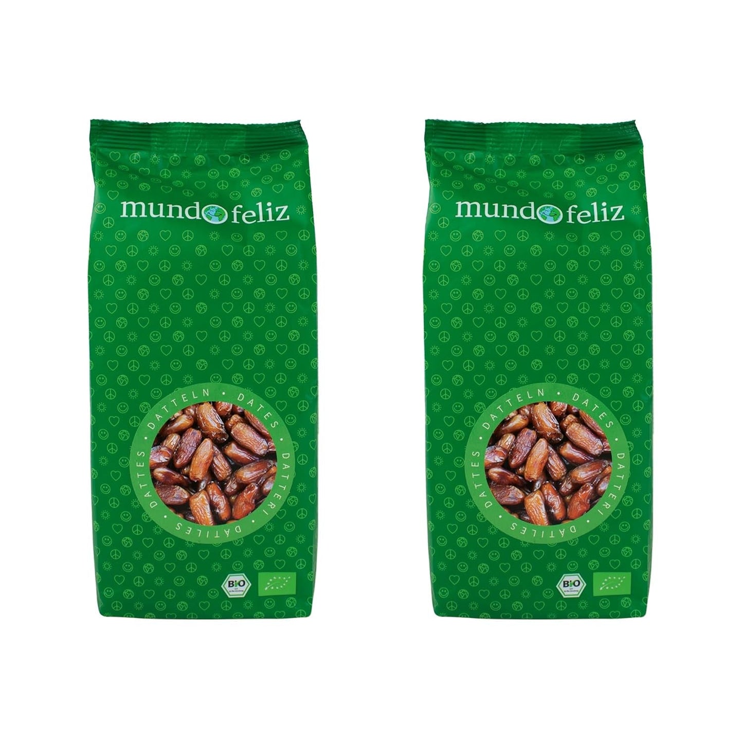Mundo Feliz Datteri Secchi Biologici con Nocciolo 2 x 500g Naty Shop Prodotti Disidratati 500G (Confezione da 2)
