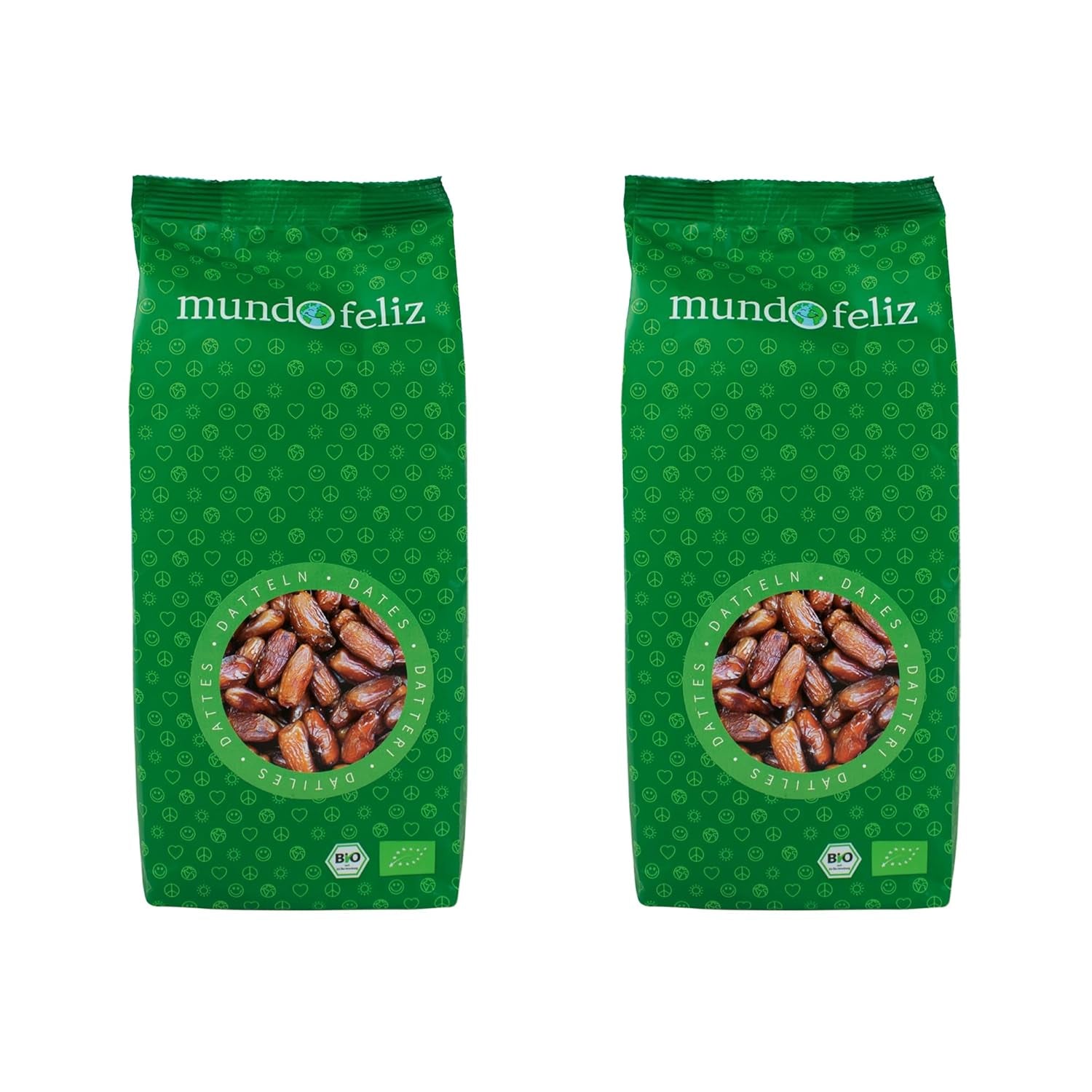 Mundo Feliz Datteri Secchi Biologici con Nocciolo 2 x 500g Naty Shop Prodotti Disidratati 500G (Confezione da 2)