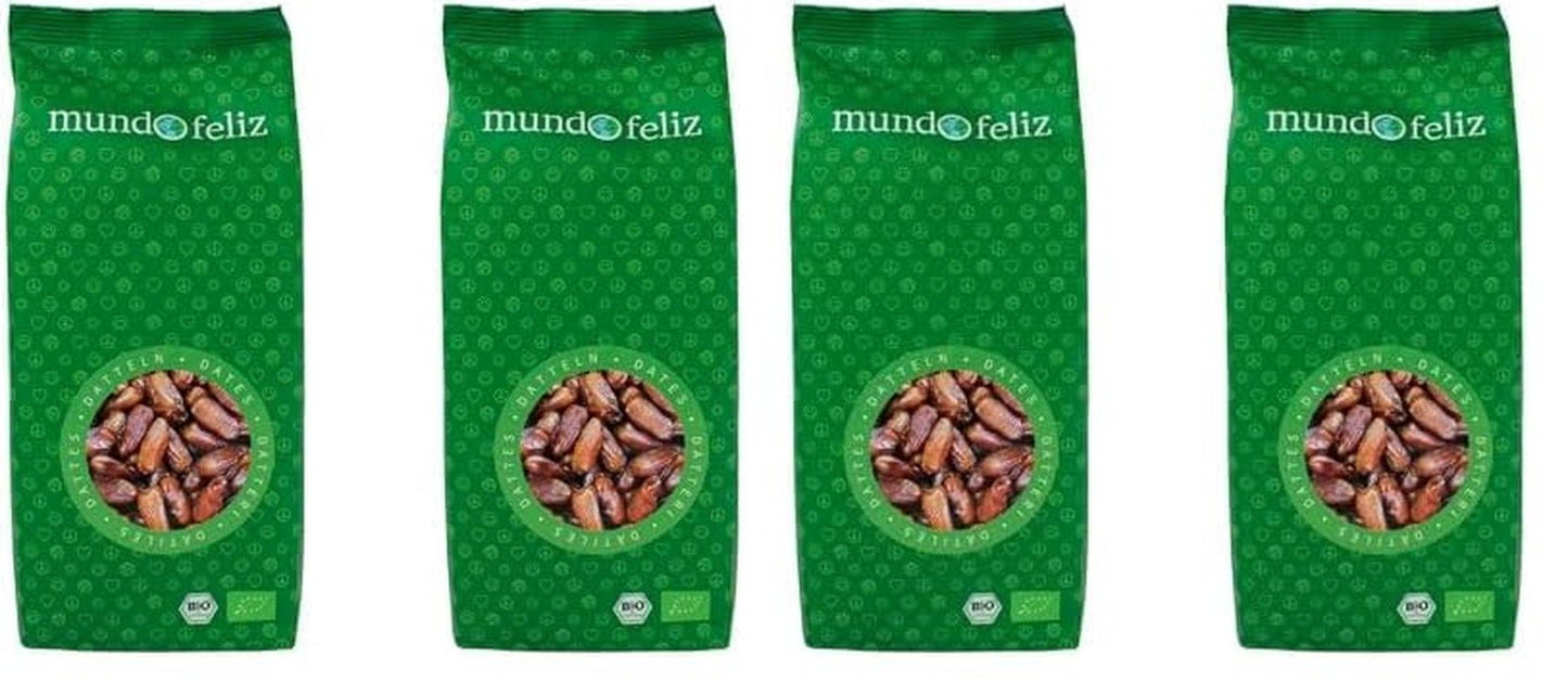 Mundo Feliz Datteri Secchi Biologici con Nocciolo 2 x 500g Naty Shop Prodotti Disidratati 500G (Confezione da 4)