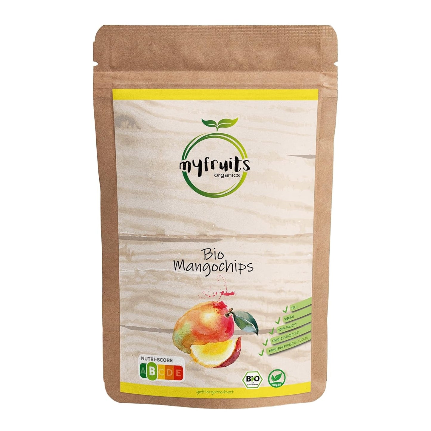 myfruits mango biologico, frutta liofilizzata, 300g, chips di frutta, senza additivi, 100% mango, frutta liofilizzata ed essiccata per muesli o snack... Prodotti disidratati Naty Shop 300 G (1 confezione)