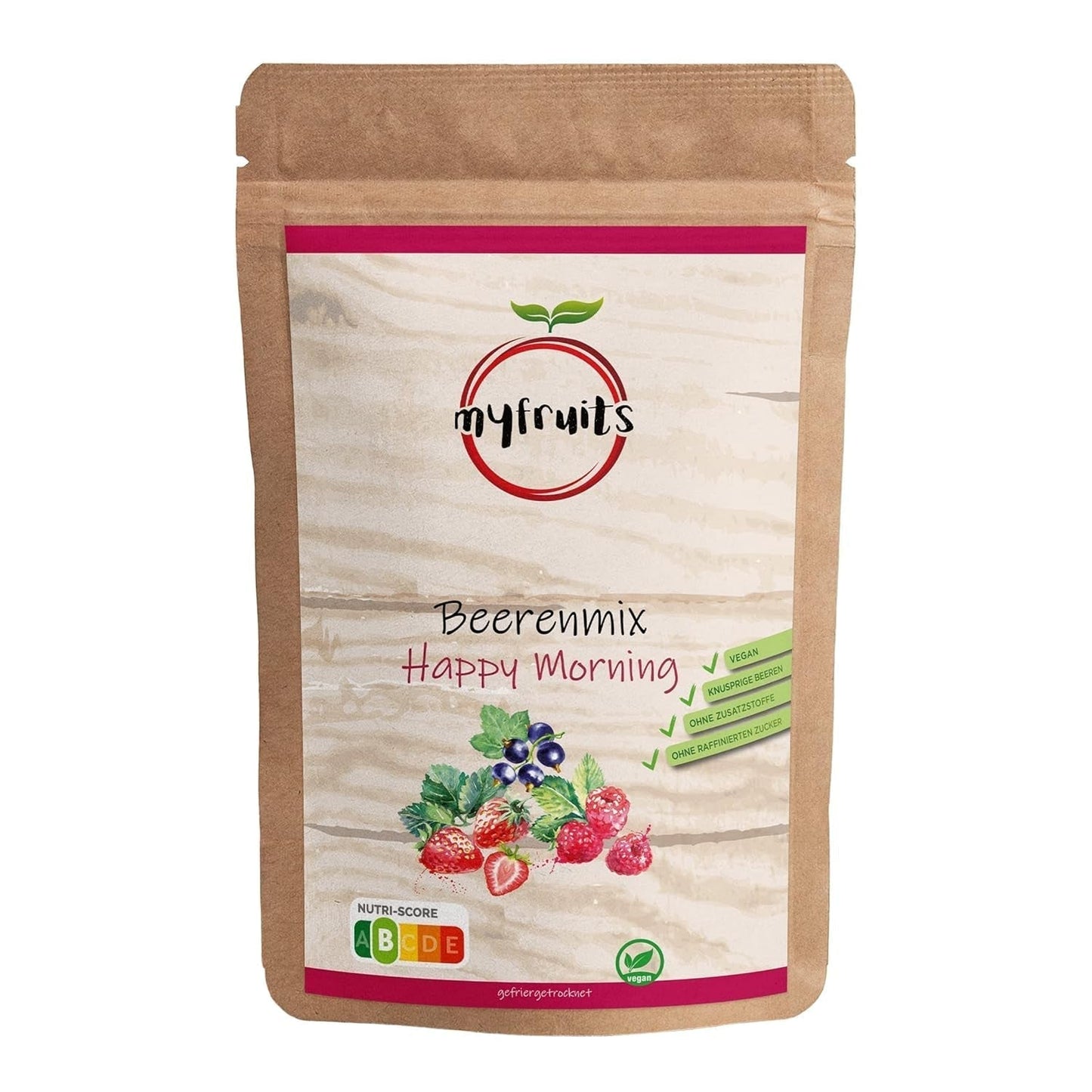 myfruits mix frutti di bosco, 300g, mix di frutta e frutti di bosco liofilizzati, senza zuccheri aggiunti, fragole, lamponi, ribes rosso, mix di frutta secca Prodotti disidratati Naty Shop 300 G (1 confezione)