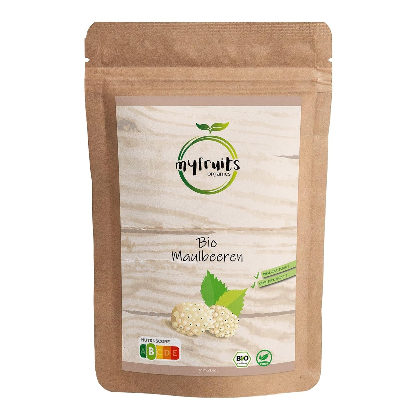 more essiccate biologiche myfruits, 750 g, essiccate al sole, senza additivi. Da agricoltura biologica certificata, more bianche essiccate Naty Shop Prodotti Disidratati Confezione Grande 750G