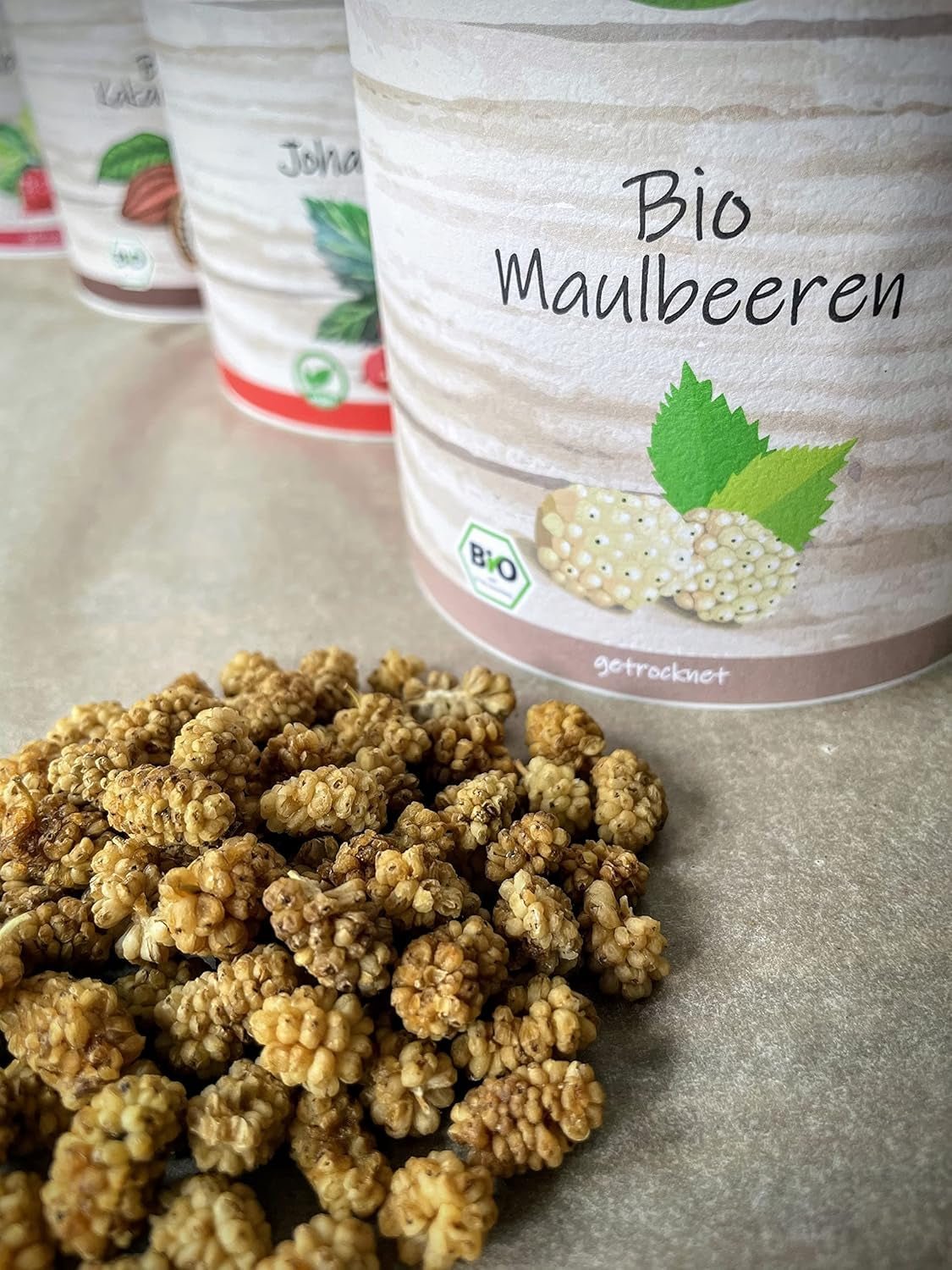more essiccate biologiche myfruits, 750 g, essiccate al sole, senza additivi. Da agricoltura biologica certificata, more bianche essiccate Naty Shop prodotti disidratati