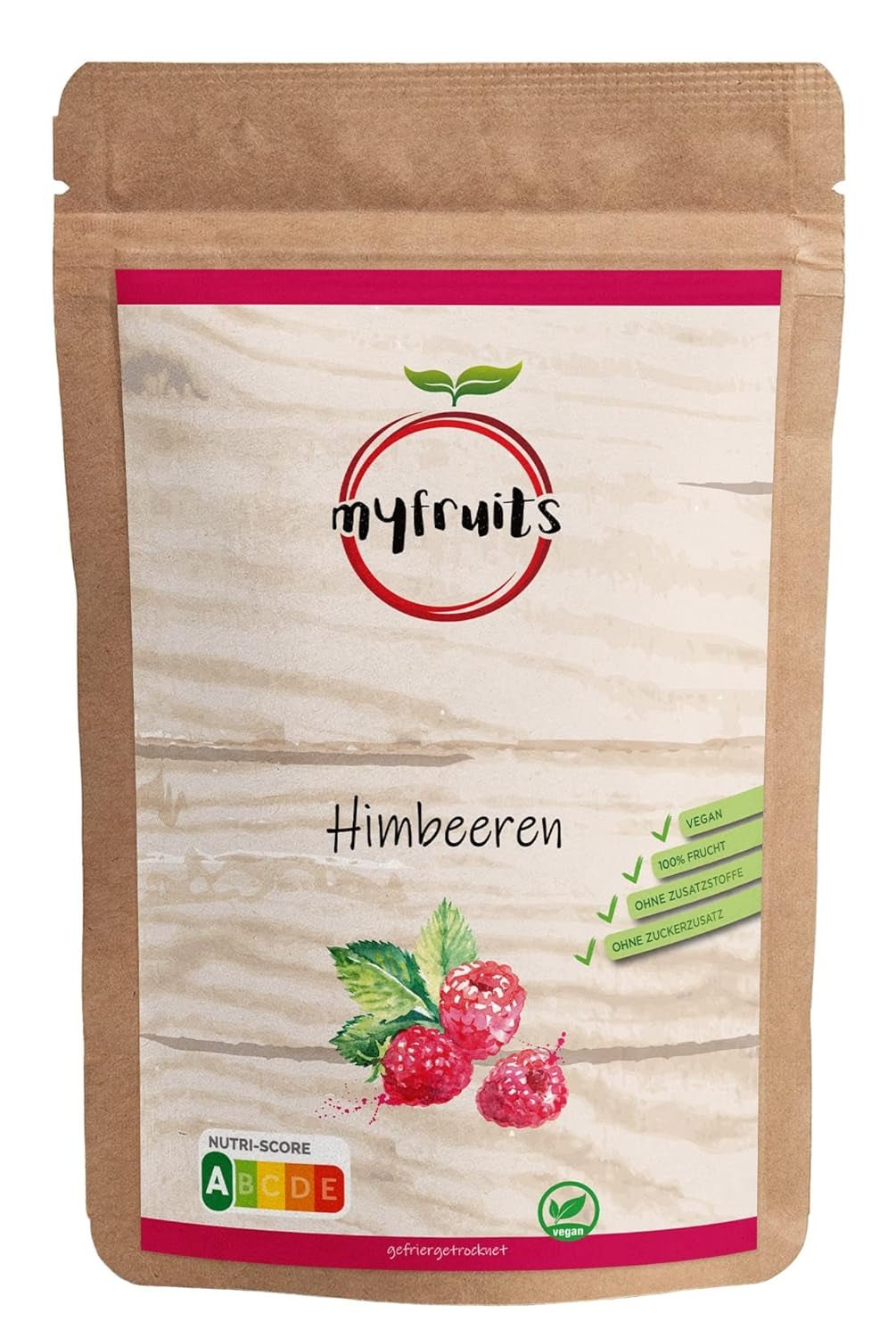 myfruits lamponi liofilizzati, 300g, senza additivi, 100% lamponi secchi, frutta liofilizzata per muesli o come spuntino... Prodotti disidratati Naty Shop 300 G (1 confezione)