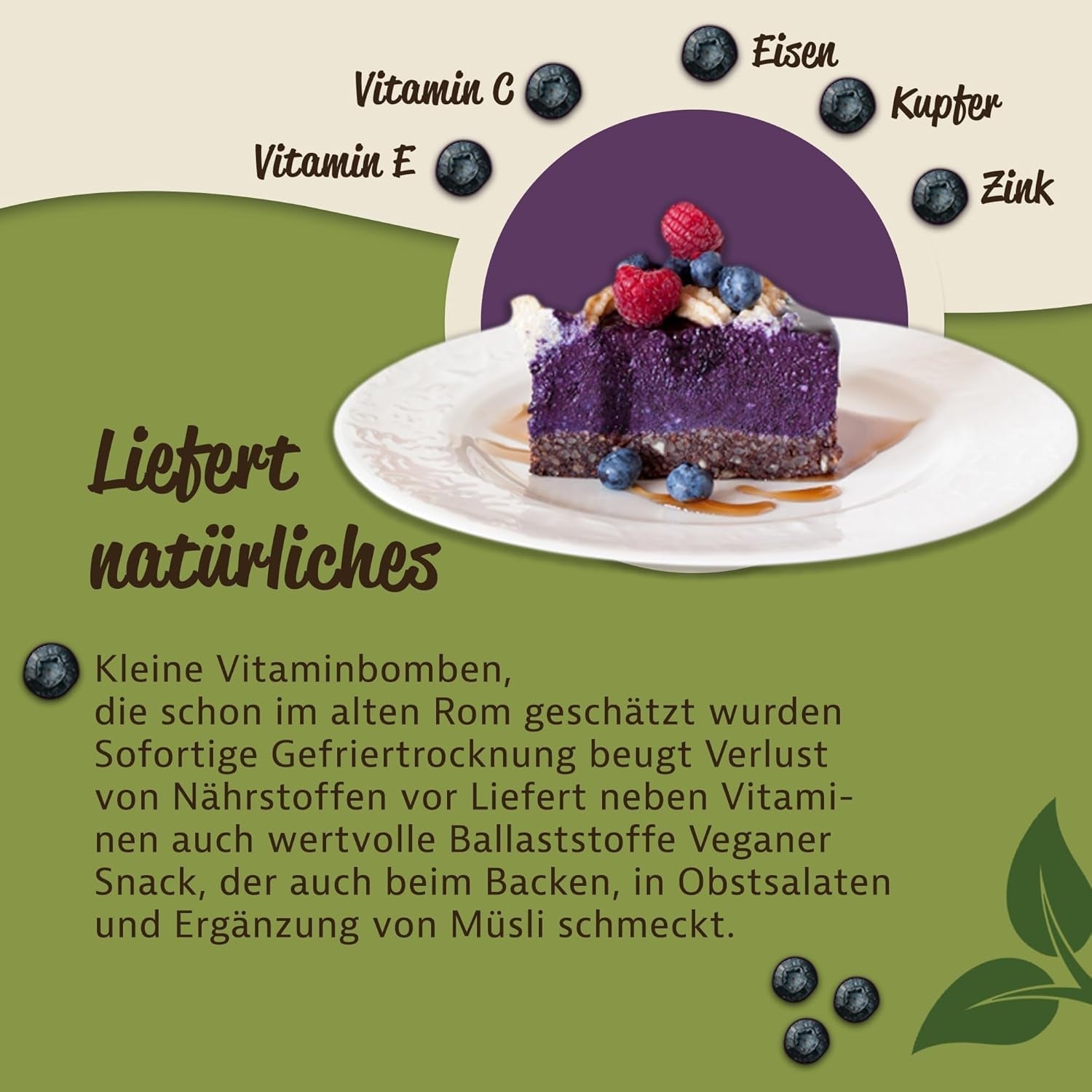Mirtilli selvatici liofilizzati bio Mynatura I Mirtilli I Frutta I Bacche I Prodotto naturale I Qualità biologica I Busta (1x 200g) Prodotti disidratati Naty Shop