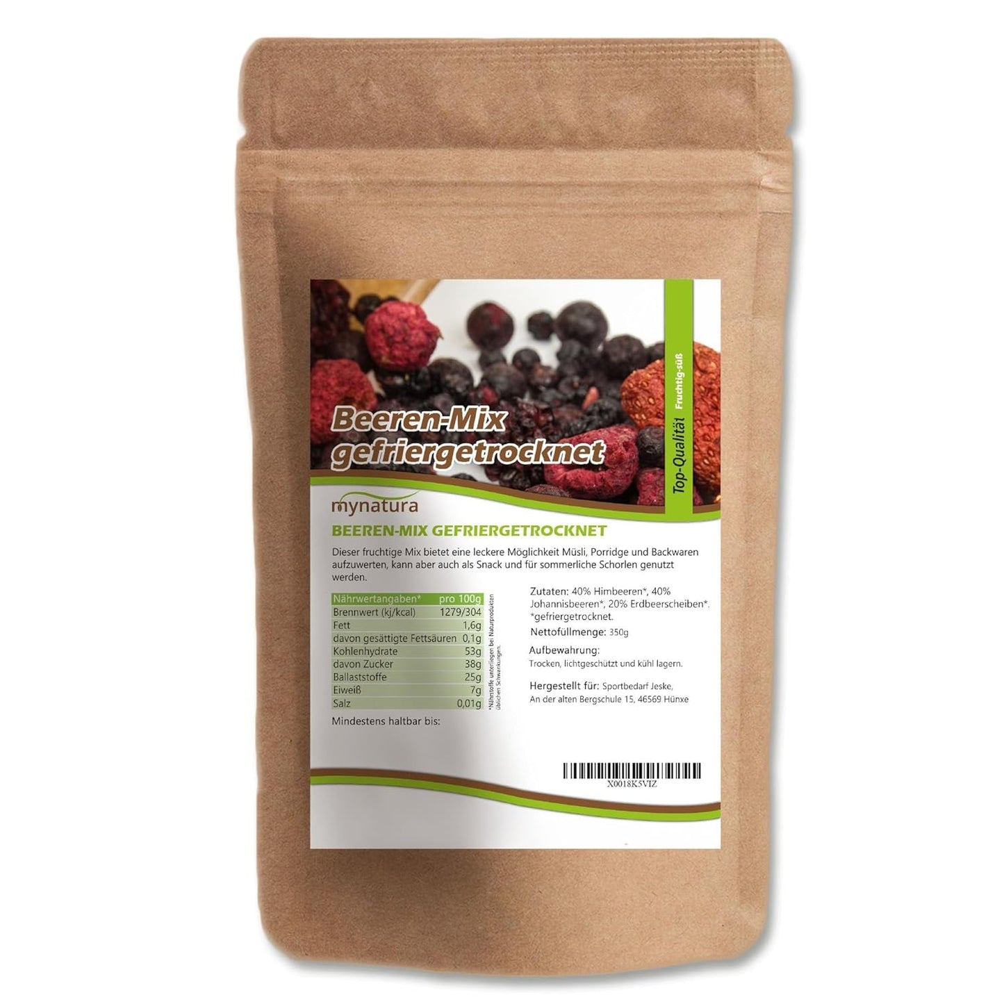 Mynatura Mix colorato di frutti di bosco liofilizzati I Mix di frutta I Lamponi I Ribes nero I Fragole I Snack alla frutta I Vegan I 350g Prodotti disidratati Naty Shop Default title
