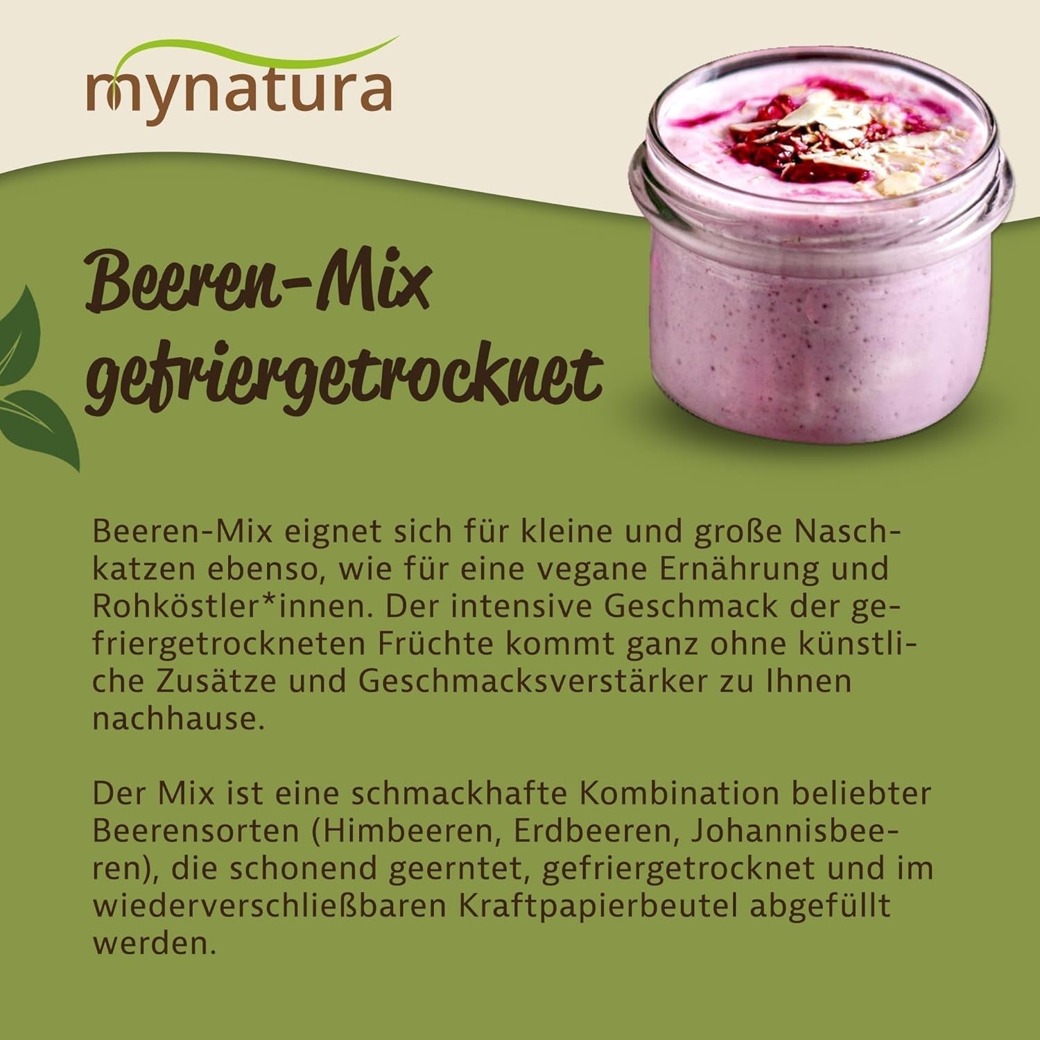 Mynatura Mix colorato di frutti di bosco liofilizzati I Mix di frutta I Lamponi I Ribes nero I Fragole I Snack alla frutta I Vegan I 350g Prodotti disidratati Naty Shop
