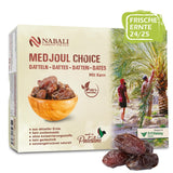 NABALI FAIRKOST FOR ALL Medjoul - Datteri Medjool Scelta I - 100% naturali aromatici freschi orientali morbidi I dolci come il miele e caramellati I Origine: Palestina I (1x1KG) Prodotti disidratati Naty Shop 1 kg (1 confezione)