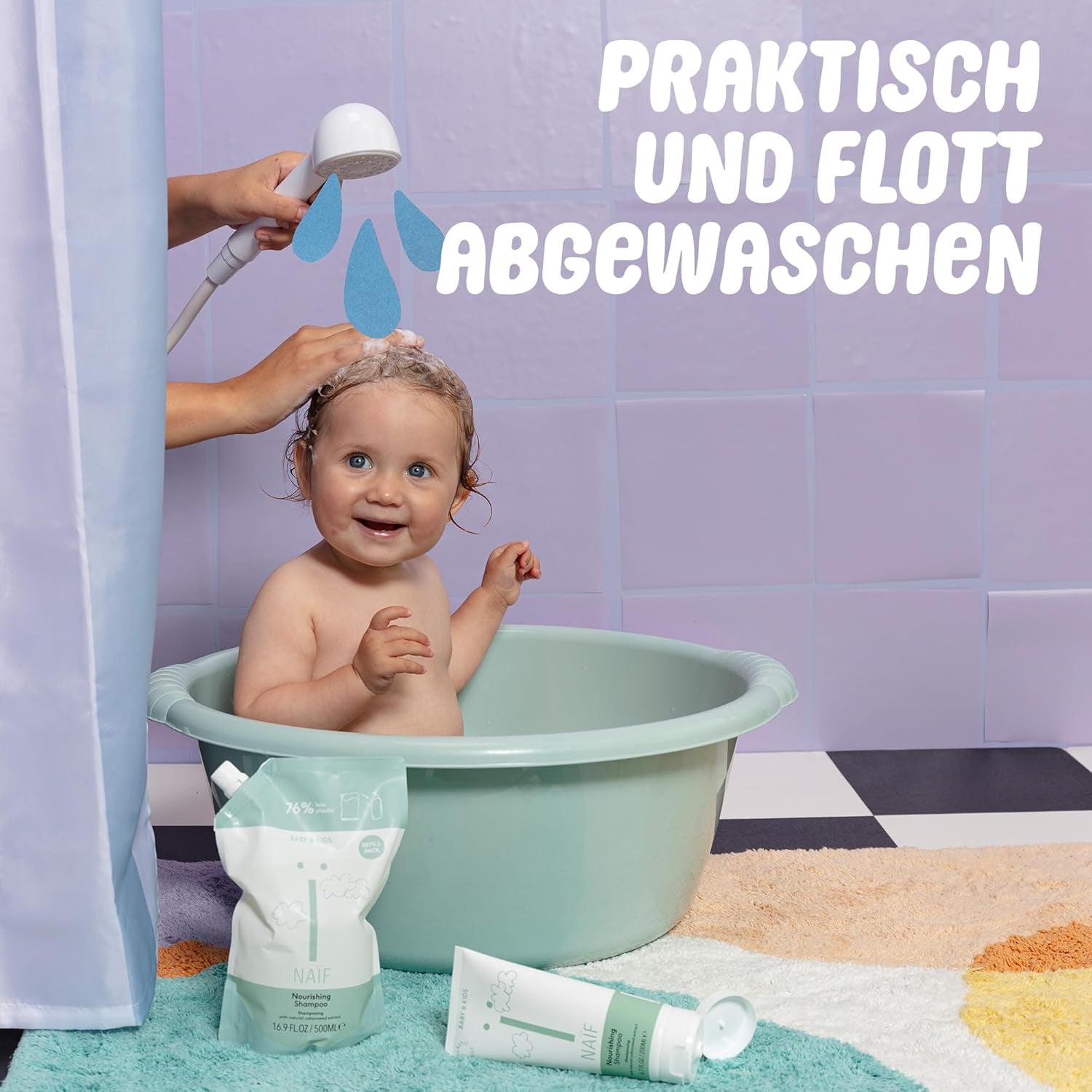 Naïf - Shampoo curativo - per neonati e bambini - Shampoo baby con ingredienti naturali - 100% vegano - 0% SLES - Senza microplastiche, siliconi e parabeni - 200 ml Bambini - Bagno e Cura della Pelle Naty Shop