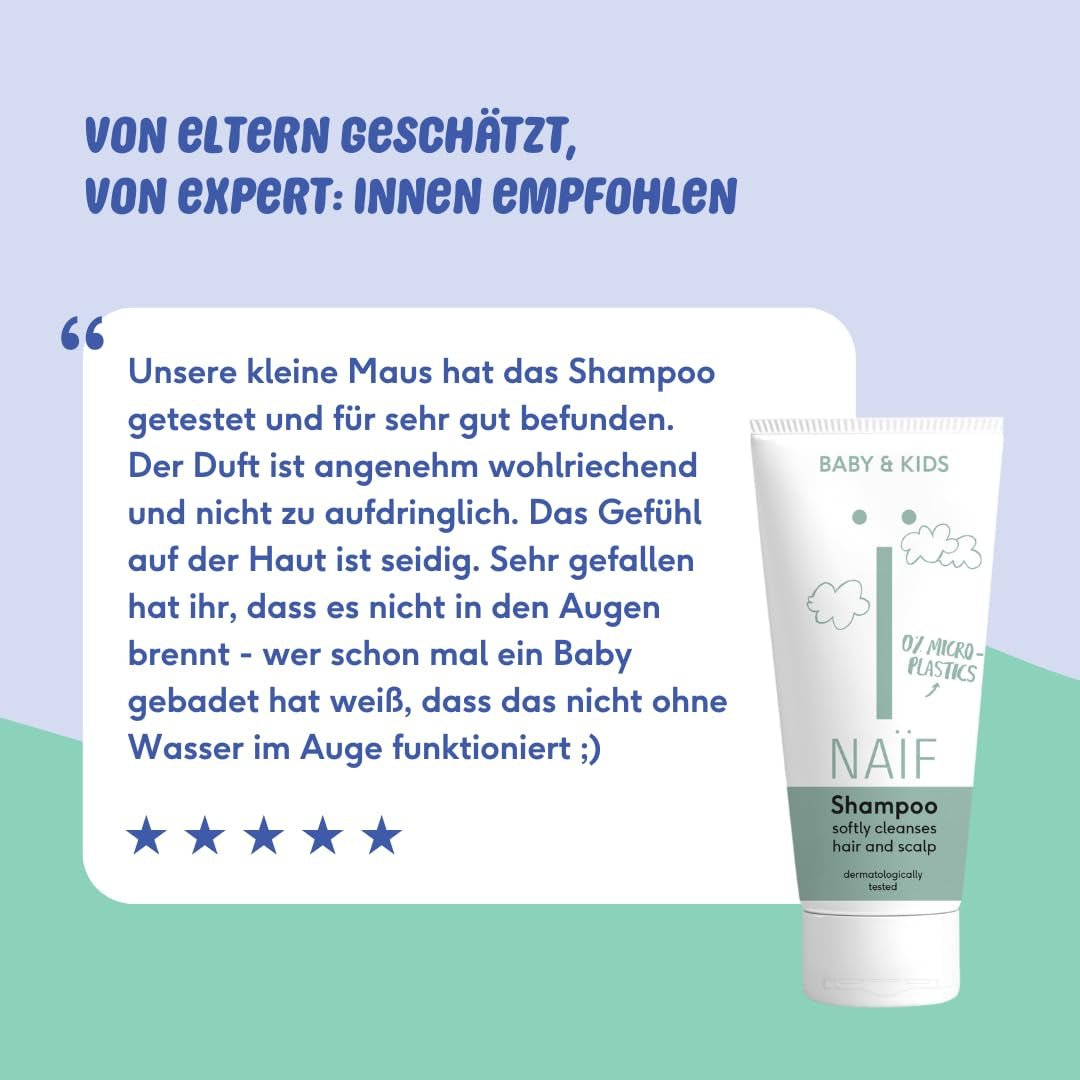 Naïf - Shampoo curativo - per neonati e bambini - Shampoo baby con ingredienti naturali - 100% vegano - 0% SLES - Senza microplastiche, siliconi e parabeni - 200 ml Bambini - Bagno e Cura della Pelle Naty Shop