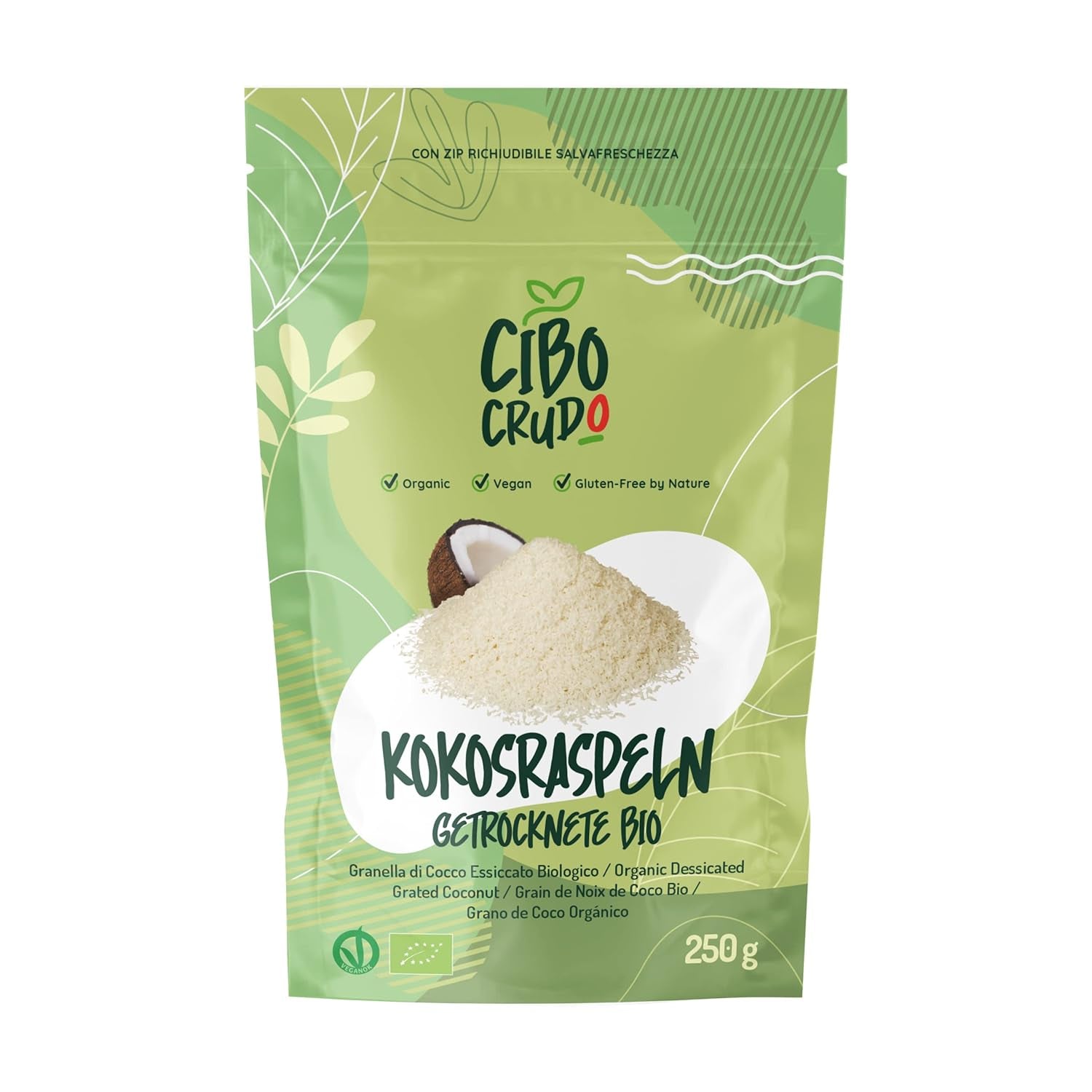 Cocco biologico grattugiato - 200g. Scaglie di cocco essiccate Non zuccherate e secche. Scaglie di cocco. Scaglie di cocco essiccate al sole. Ottimo come snack e per ricette dolci Naty Shop Prodotti Disidratati 250 G (1 Confezione) Cocco Grattugiato