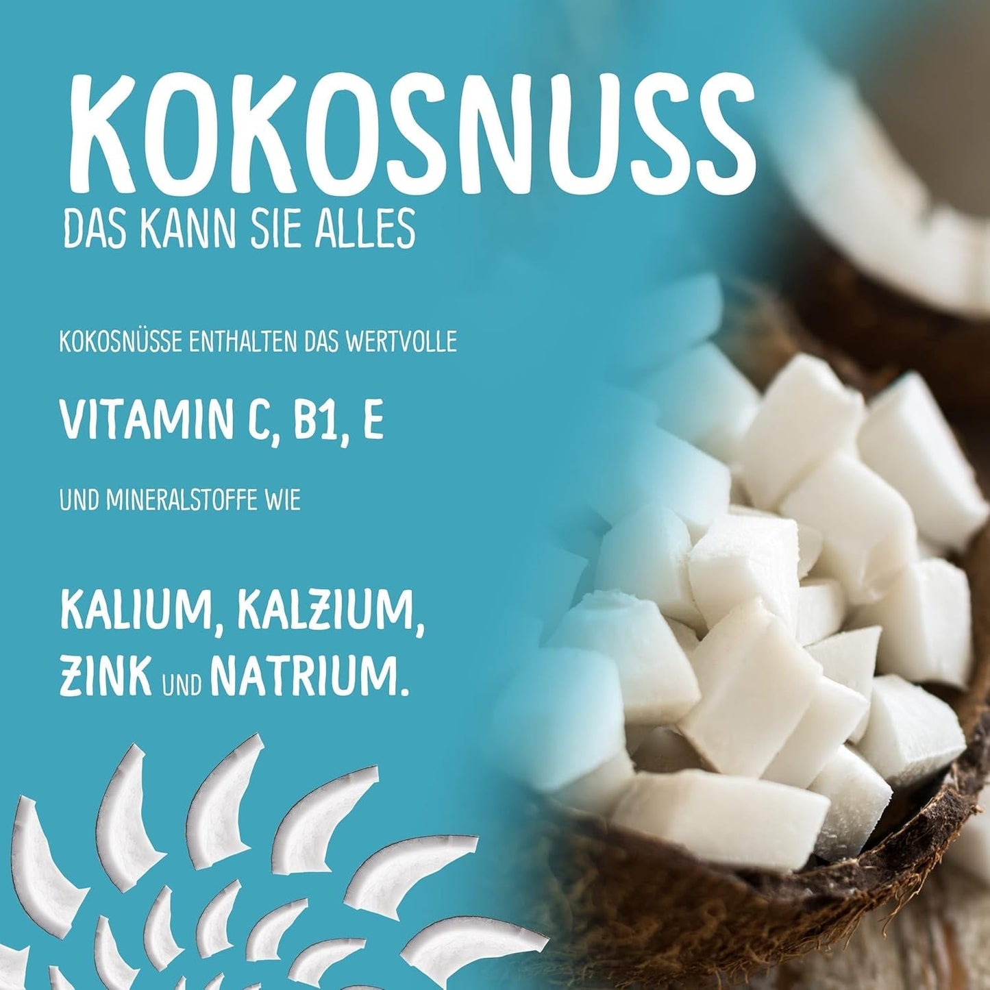 Cocco liofilizzato: 50g frutta liofilizzata - dolci vegani cubetti di cocco zuccherato - frutta essiccata naturalmente da NutriPur Prodotti disidratati Naty Shop