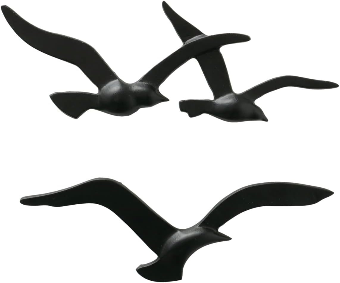 Decorazione da parete uccellino (oro, decorazioni murali in metallo, motivo nautico, decorazione murale per corridoio/soggiorno/sala da pranzo) 1011623 Naty Shop Statue e sculture Nero