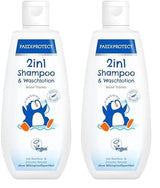 PAEDIPROTECT 2in1 shampoo e lozione lavante per neonati e bambini 200 ml, pulizia delicata e capelli senza profumo e microplastiche, il bagnoschiuma idrata la pelle secca e sensibile, anche per adulti Bambini - Bagno e Cura della Pelle Naty Shop White 200 Ml (confezione da 2)