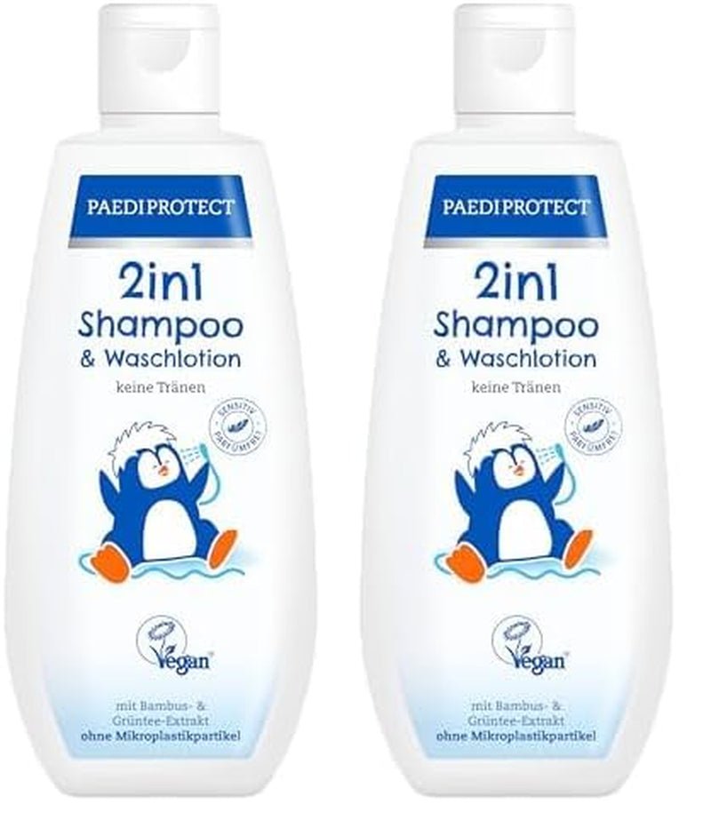 PAEDIPROTECT 2in1 shampoo e lozione lavante per neonati e bambini 200 ml, pulizia delicata e capelli senza profumo e microplastiche, il bagnoschiuma idrata la pelle secca e sensibile, anche per adulti Bambini - Bagno e Cura della Pelle Naty Shop White 200 Ml (confezione da 2)
