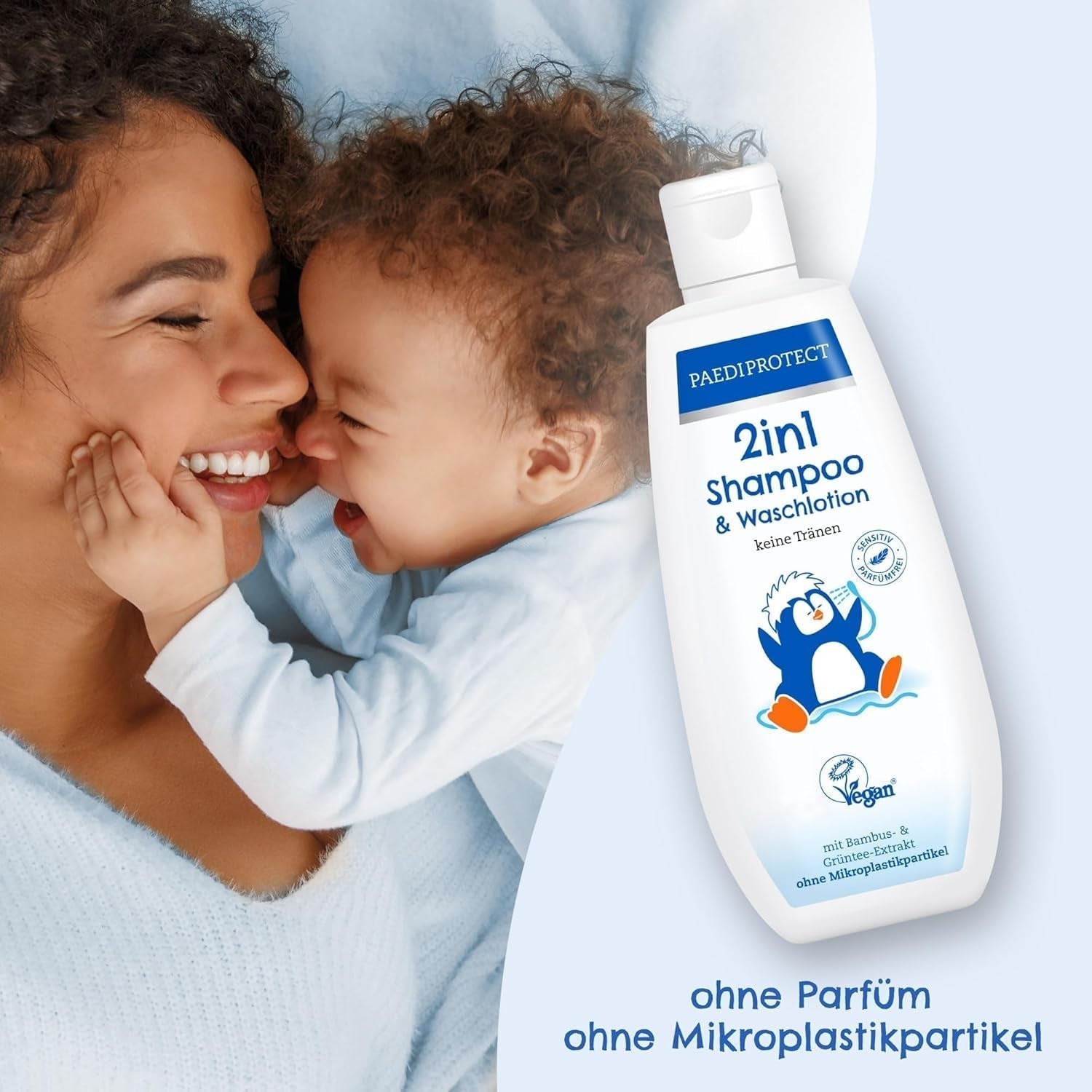PAEDIPROTECT 2in1 shampoo e lozione lavante per neonati e bambini 200 ml, detersione delicata e capelli senza profumo e microplastiche, il bagnoschiuma idrata la pelle secca e sensibile, anche degli adulti Bambini - Bagno e Cura della Pelle Naty Shop
