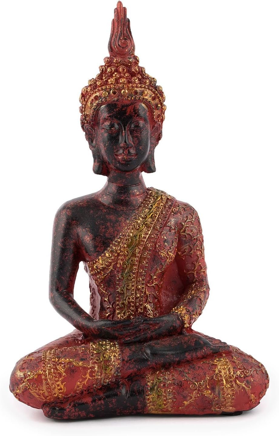 pigiama decorativo Buddha in meditazione, scultura con mantello rosso/oro Statuette e sculture Naty Shop Titolo predefinito