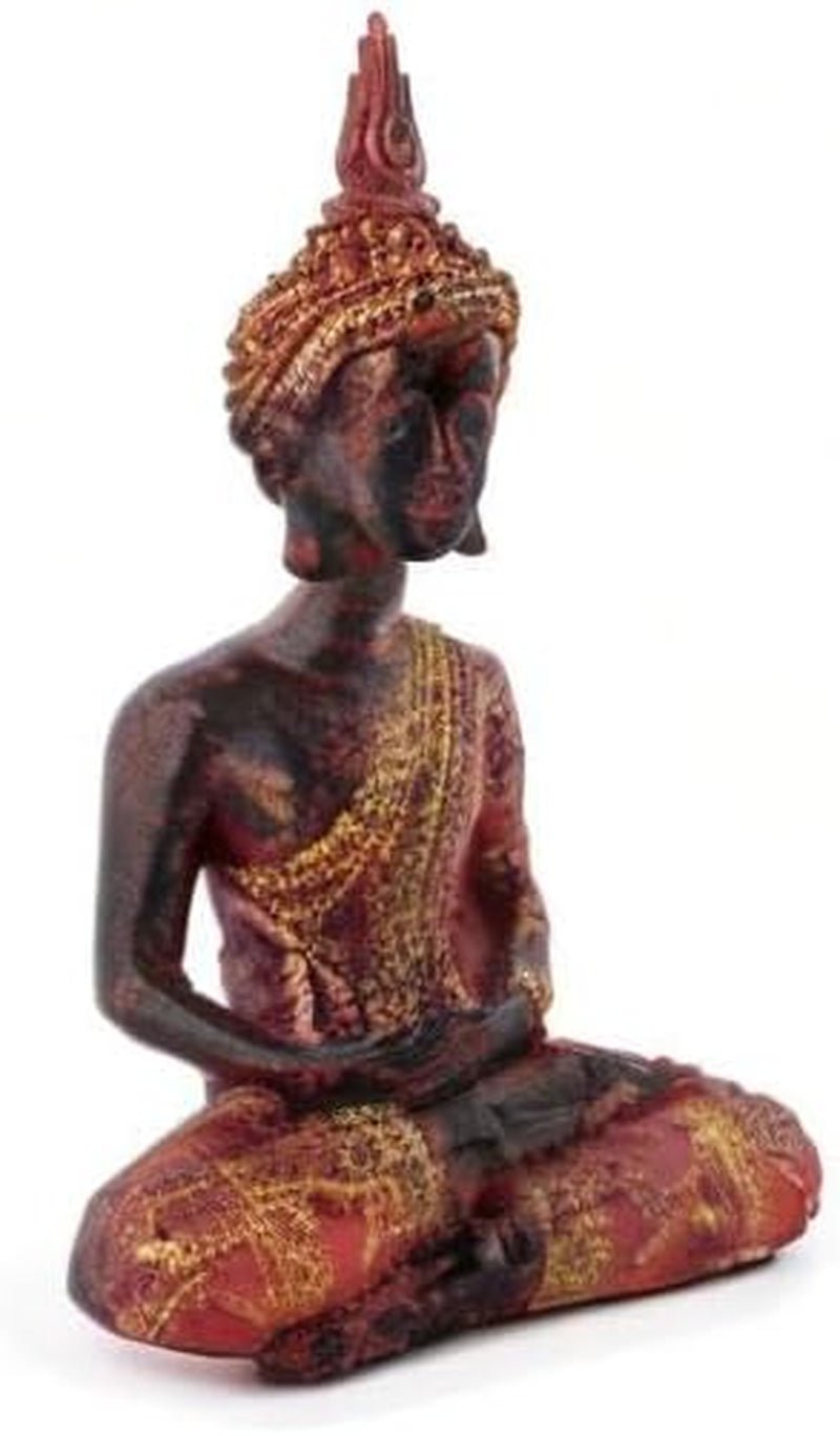 pigiama decorativo Buddha in meditazione, scultura con mantello rosso/oro Statue e sculture Naty Shop