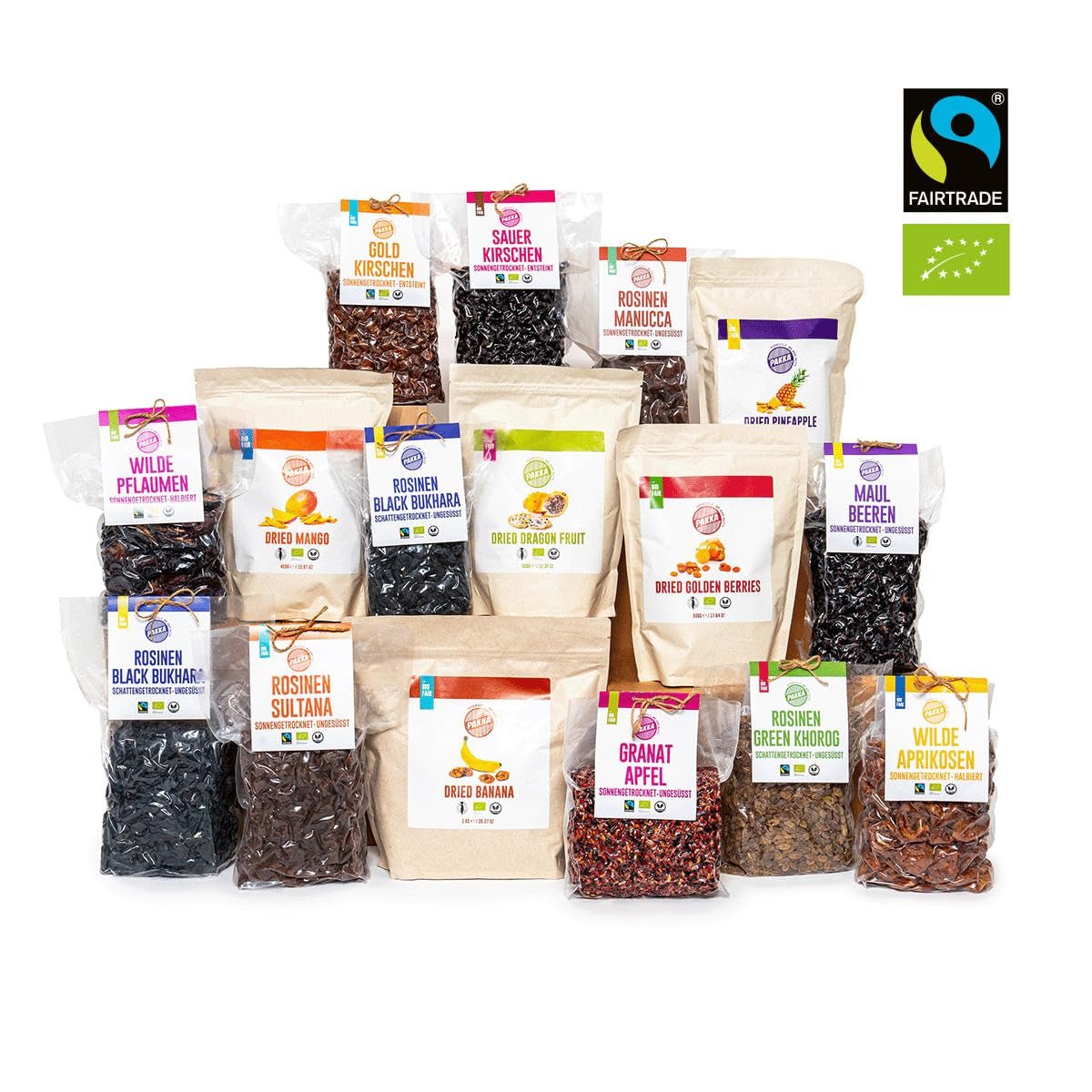 PAKKA - Ciliegie del commercio equo e solidale essiccate al sole 750g, Ciliegie biologiche raccolte selvatiche, non zuccherate, non zuccherate direttamente da piccoli agricoltori di Samarcanda, Uzbekistan, Vegan, 750g Naty Shop Prodotti disidratati