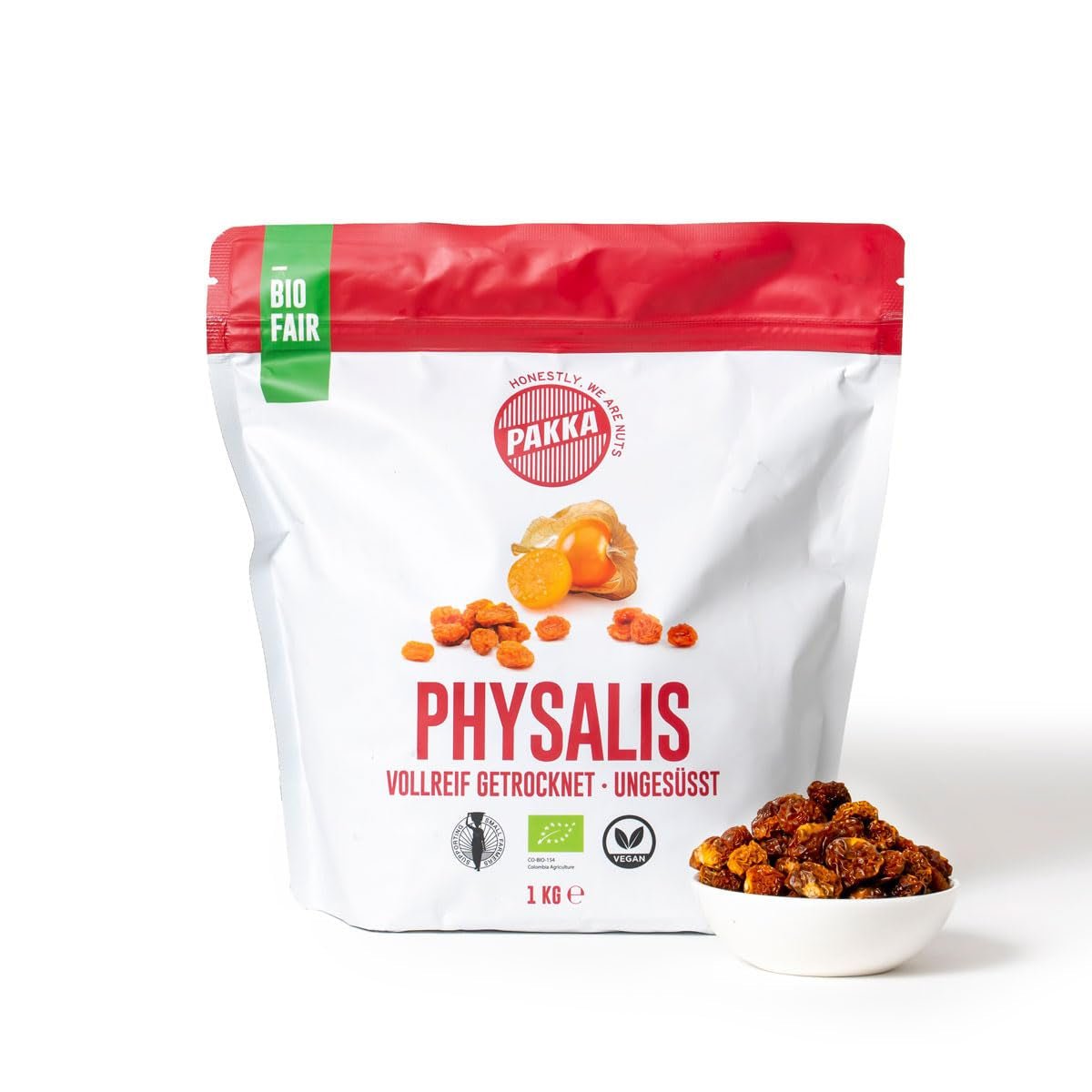 PAKKA Physalis biologico del commercio equo e solidale 1 kg, olivello spinoso biologico e del commercio equo e solidale essiccato, non zuccherato, non solforato, prodotto e imbottigliato direttamente dal produttore in Colombia, vegano 1000 g (1 confezione) Naty Shop Prodotti disidratati Variante 2: 1 kg (1 confezione)