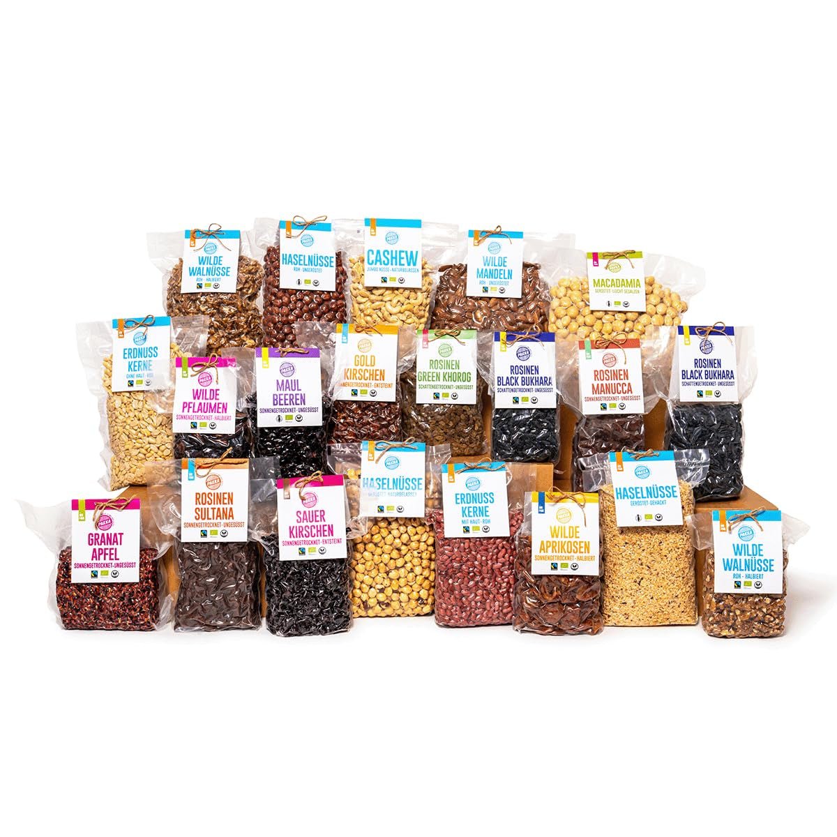 PAKKA - Uvetta Jumbo Manucca Bio Fairtrade 1kg con 2 - 3 semi croccanti, uva manucca essiccata al sole, senza olio, quindi appiccicosa, non solforata, da piccoli agricoltori di Samarcanda, Uzbekistan 1000g Prodotti disidratati Naty Shop