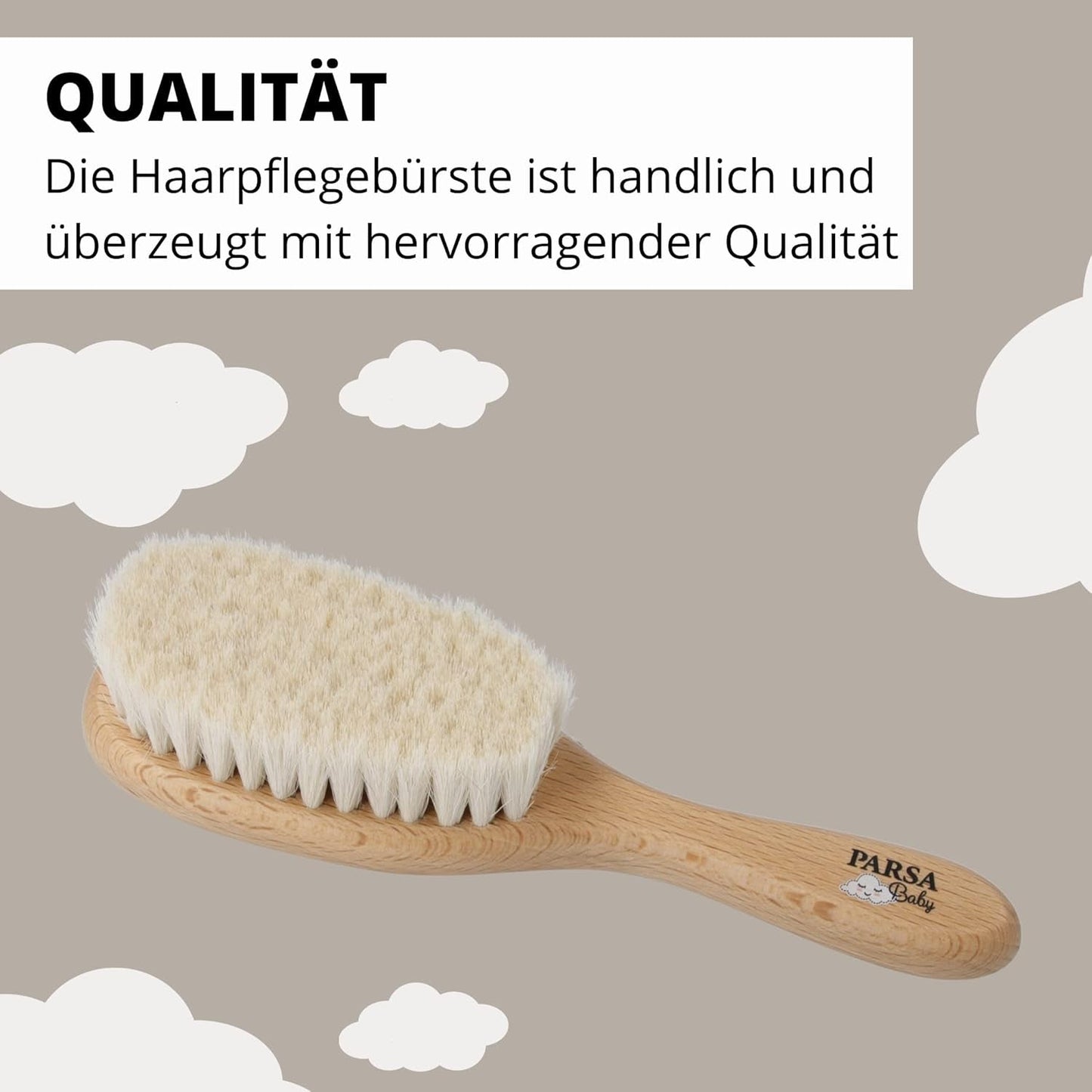 PARSA Beauty spazzola per capelli per bambini con pelo di capra - spazzola per capelli per bambini in legno di faggio certificato FSC® - spazzola per la cura dei peli fini di bambini - spazzola per bambini Bambini - Bagno e cura della pelle Naty Shop