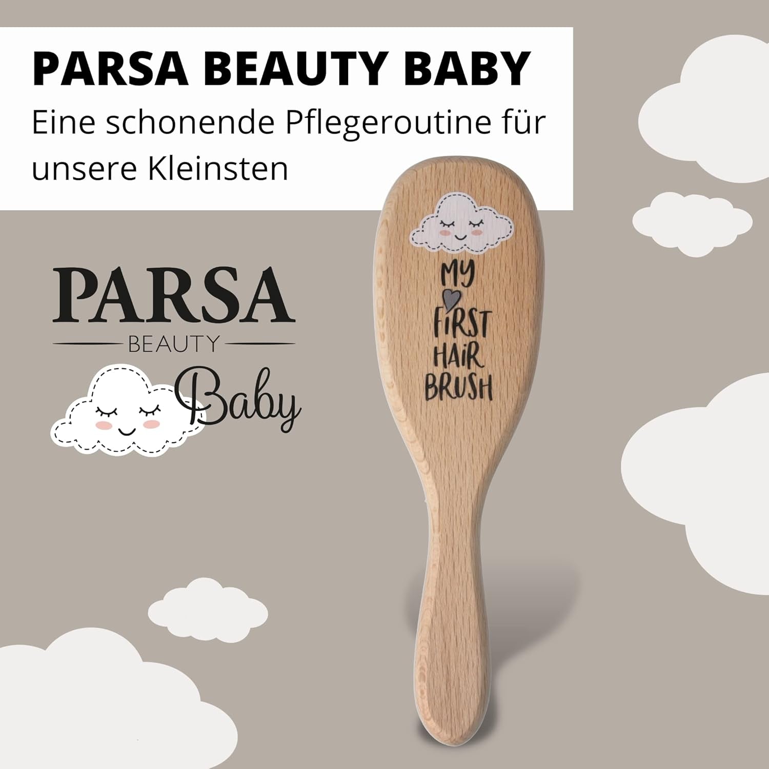 PARSA Beauty spazzola per capelli per bambini con pelo di capra - spazzola per capelli per bambini in legno di faggio certificato FSC® - spazzola per la cura dei peli fini di bambini - spazzola per bambini Bambini - Bagno e cura della pelle Naty Shop