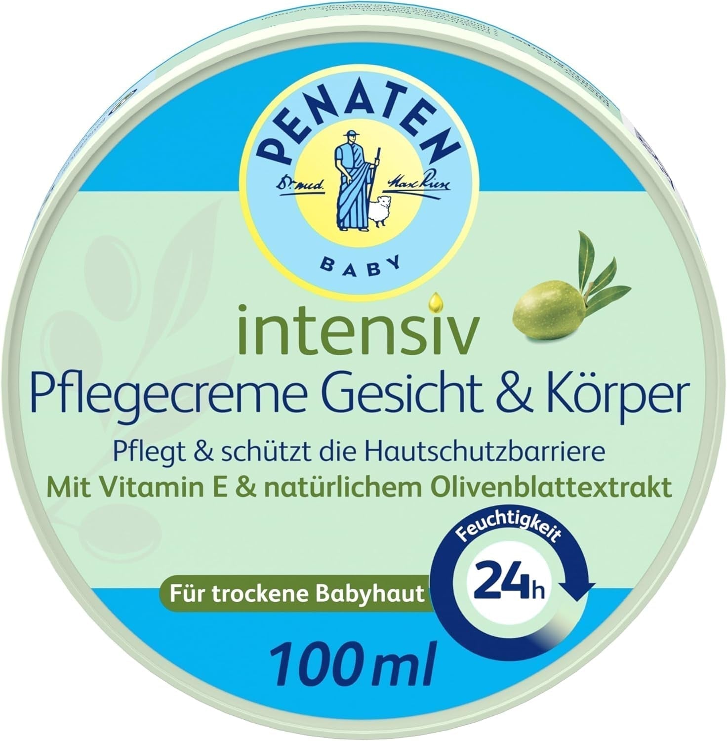 PENATEN crema intensiva viso e corpo (100 ml), crema viso e corpo per bambini a rapido assorbimento, idrata per 24 ore, con vitamina E ed estratto naturale di foglie di olivo Bambini - Bagno e cura della pelle Naty Shop Default title