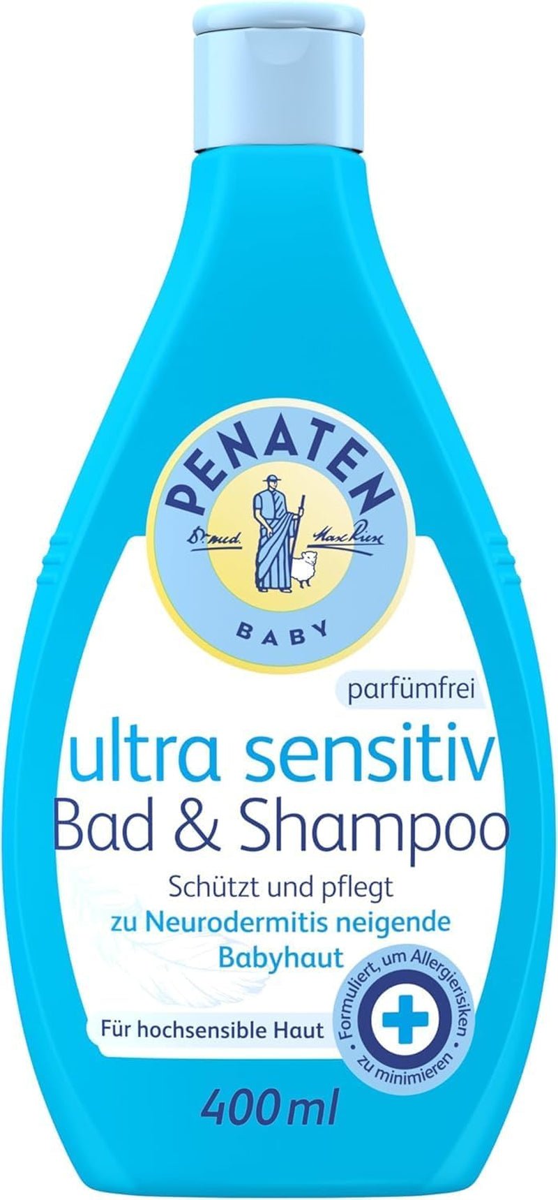 PENATEN Ultra Sensitive Bath & Shampoo (400 ml), bagnetto e shampoo particolarmente delicato per la pelle molto sensibile dei bambini soggetta a neurodermite, gel doccia e shampoo per capelli senza profumo e coloranti Bambini - Bagno e cura della pelle Naty Shop 400 Ml (1 confezione) Gel detergente
