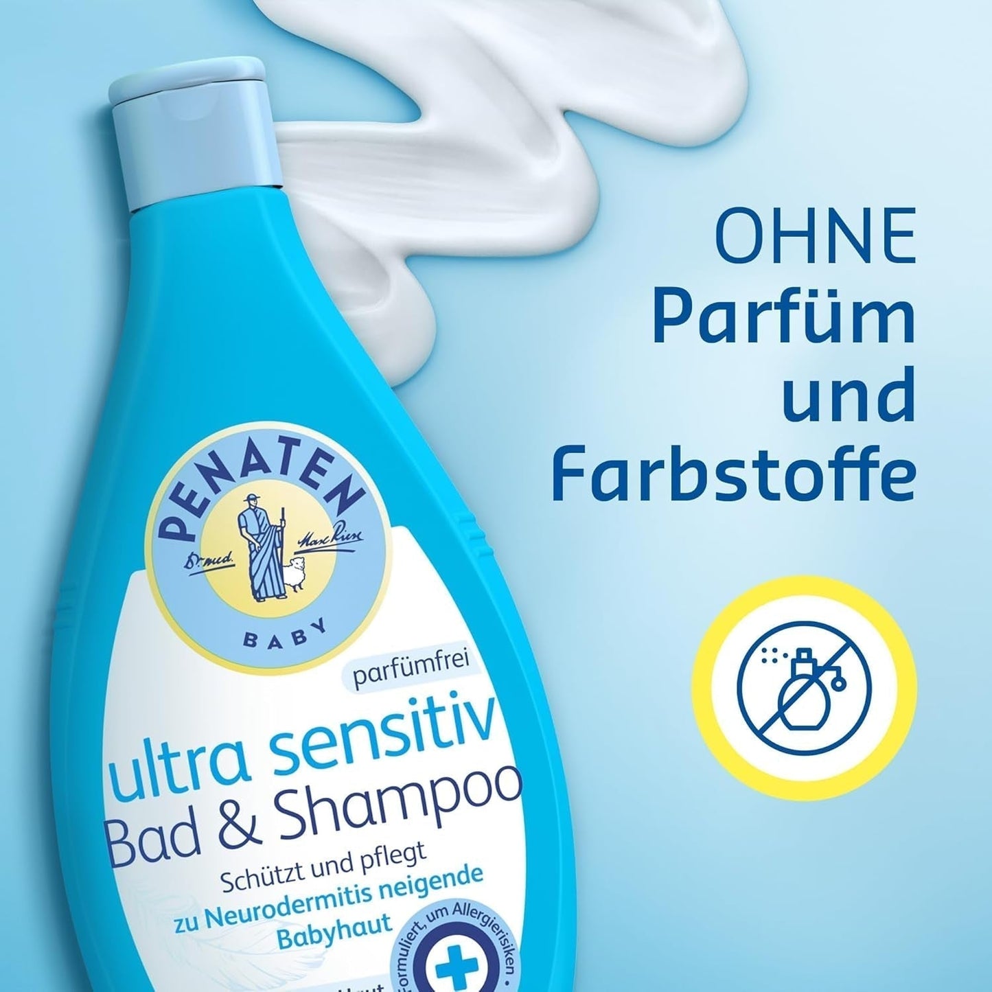 PENATEN Ultra Sensitive Bath & Shampoo (400 ml), bagnetto e shampoo particolarmente delicato per la pelle molto sensibile dei neonati, soggetta a neurodermite, gel doccia e shampoo per capelli senza profumo e coloranti Bambini - Bagno e cura della pelle Naty Shop
