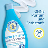 PENATEN Ultra Sensitive Bath & Shampoo (400 ml), bagnetto e shampoo particolarmente delicato per la pelle molto sensibile dei neonati, soggetta a neurodermite, gel doccia e shampoo per capelli senza profumo e coloranti Bambini - Bagno e cura della pelle Naty Shop