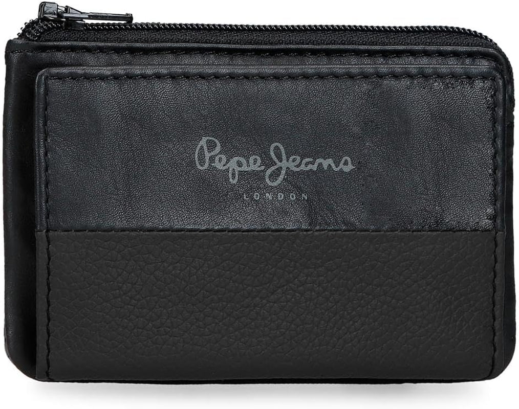 Pepe Jeans Joumma Bags Borsa doppia, Nero, 11 x 7 x 1,5 cm, Pelle, Nero, Taglia unica, Portafoglio Portafoglio da uomo Naty Shop Titolo predefinito