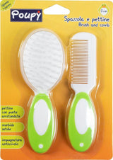 '- Spazzola e pettine in nylon, setole morbide per la pelle sensibile del bambino, punte arrotondate per sicurezza, presa facile grazie ai manici ergonomici, multicolore Bambini - Bagno e cura della pelle Naty Shop Titolo predefinito