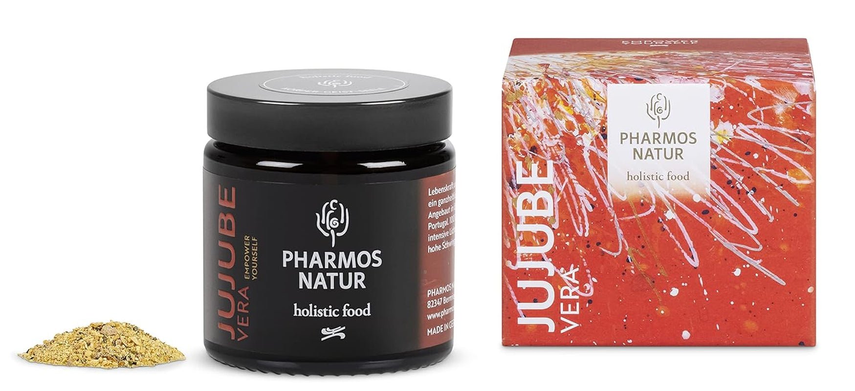 Pharmos Natur Giuggiola frutta in polvere 50 g - vegan, senza glutine - polvere secca alimentare naturale JujubeVera Prodotti disidratati Naty Shop